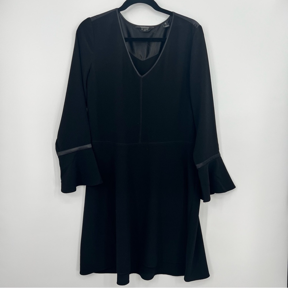Scotch & Soda Maison Paris Flare Bell Sleeves Little Black Mini Dress Medium - Picture 7 of 14